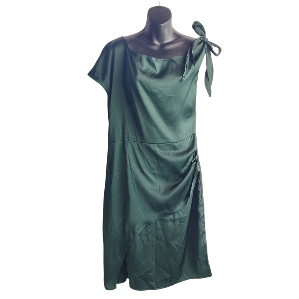 Emery Rose Dress Womens Green Tie Shoulder Sleeveless Layered Size XL NWOT